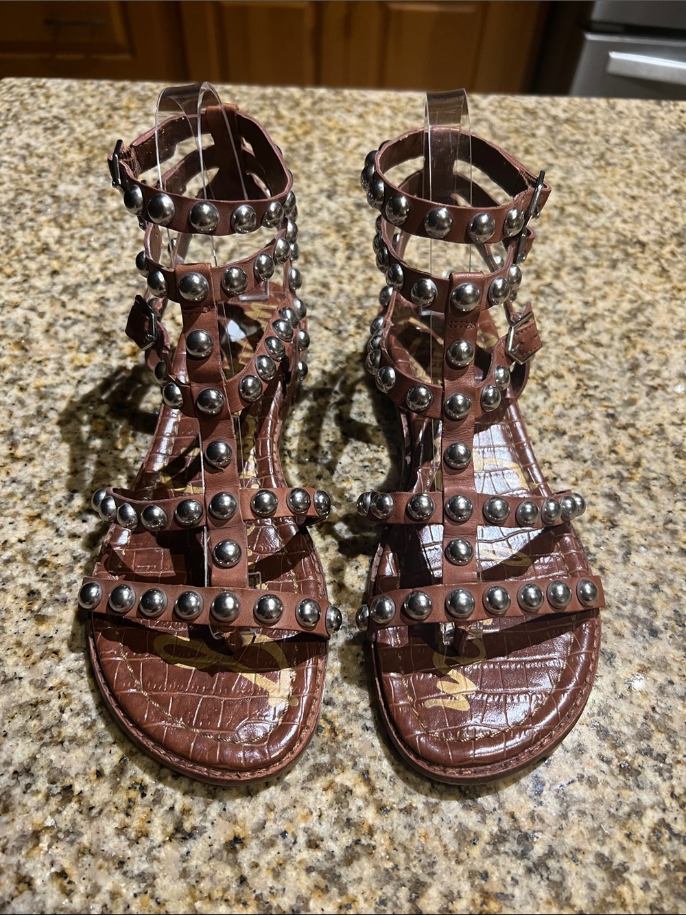 Sam Edelman Brown Studded Gladiator Sandals